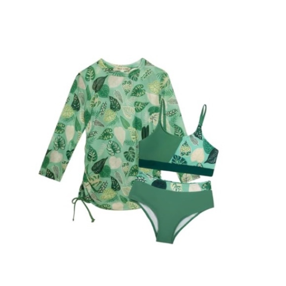 Grace Karin Green Rashguard Swim Top